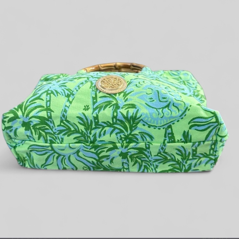 Lilly Pulitzer Bamboo handle bag Green-brand New - Picture 5 of 6